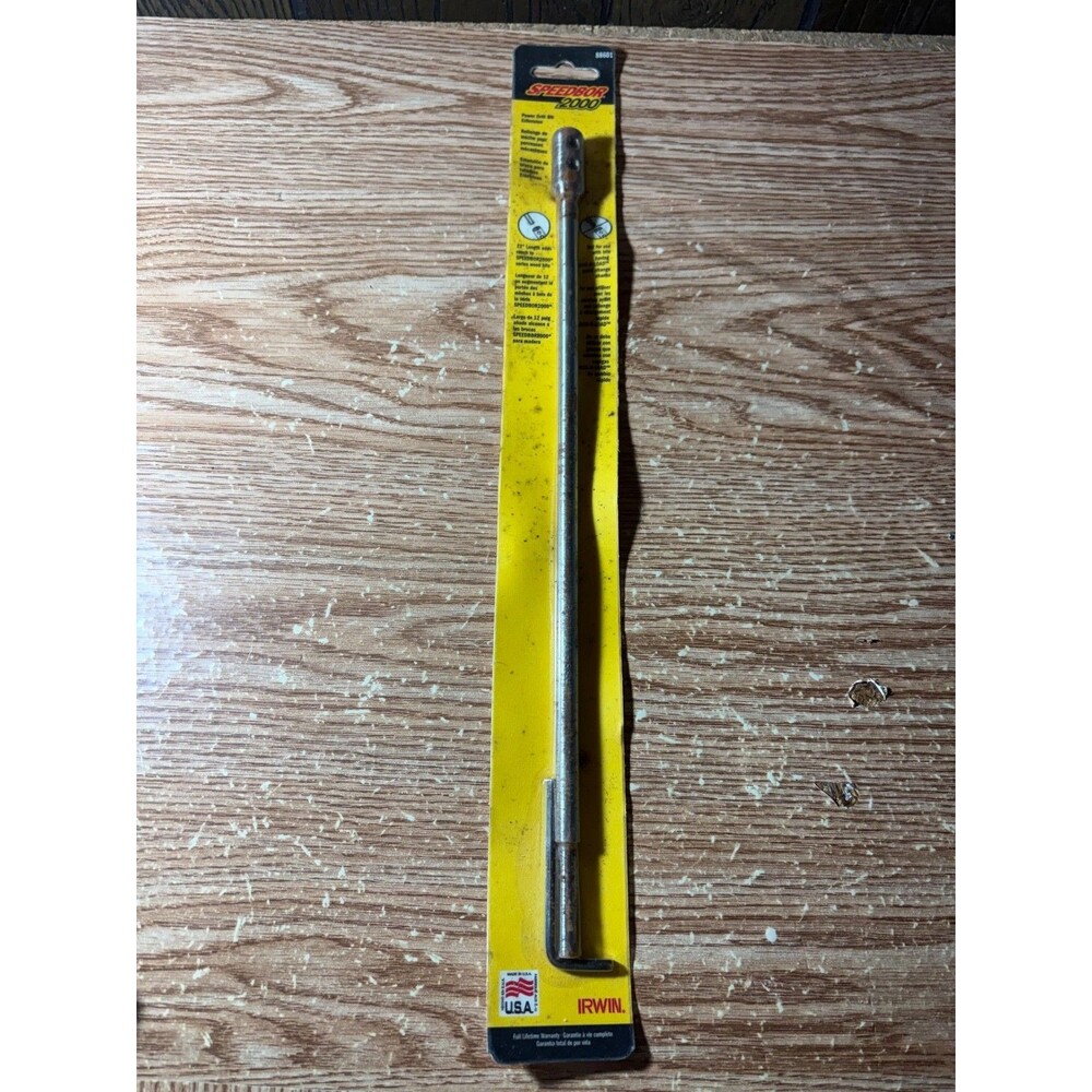 Woodboring 12" Bit Extension Irwin 88601 Speedbor 2000 New Old Stock Made in USA